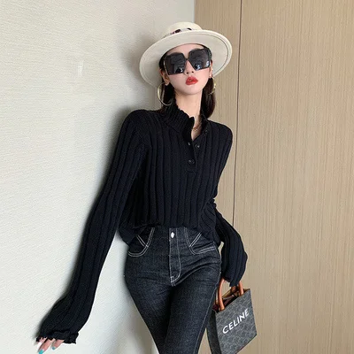 

Тонкий с длинным рукавом в стиле ретро