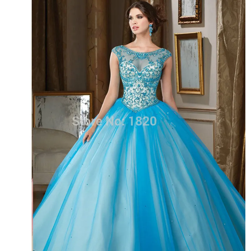 

Синие Бальные платья Quinceanera с рукавами-крылышками из тюля с бисером и кристаллами дешевые милые платья 16