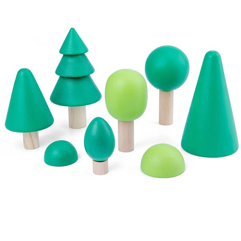 

Блочные игрушки для детей, Лесной замок, строительные блоки, радужная имитация дерева, развивающие игрушки, подарок, Прямая поставка