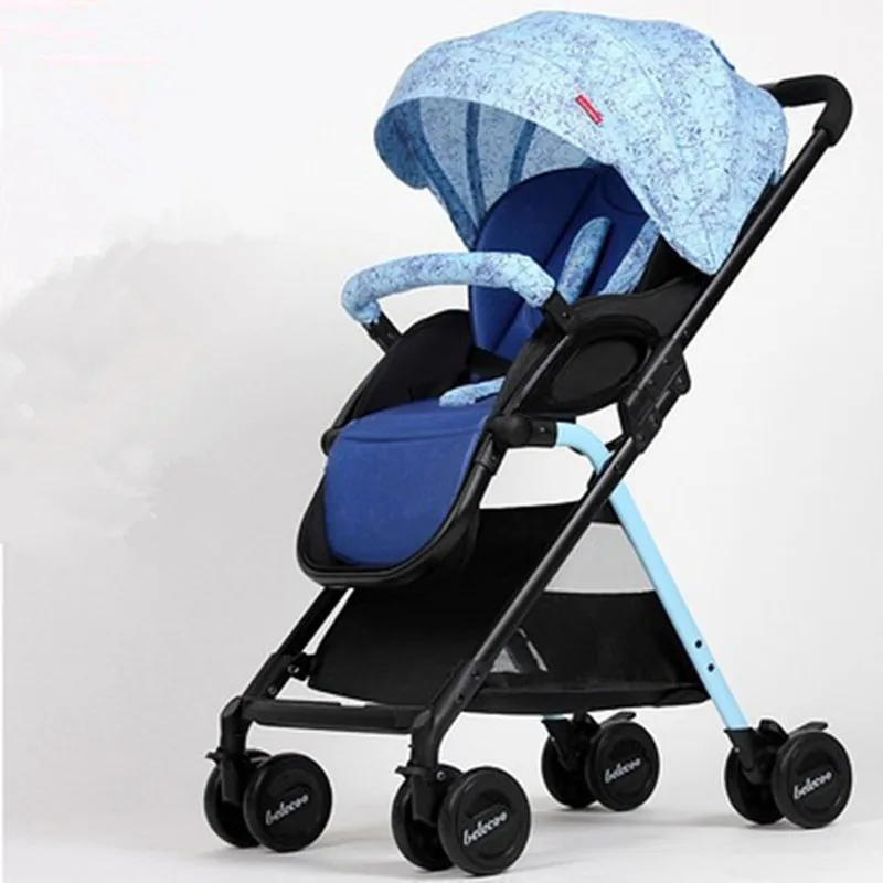 River blue Высокая Ландшафтная легкая детская коляска складной Портативный путешествия коляска детская коляска розовый коляска - Цвет: River blue