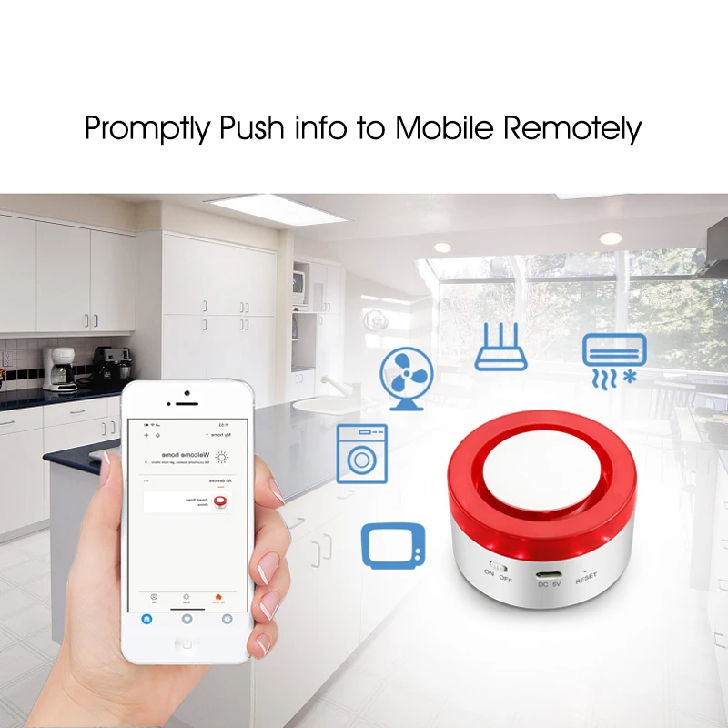 Tuya Smart WiFi домашняя охранная сигнализация 433 МГц Беспроводной Строб Сирена