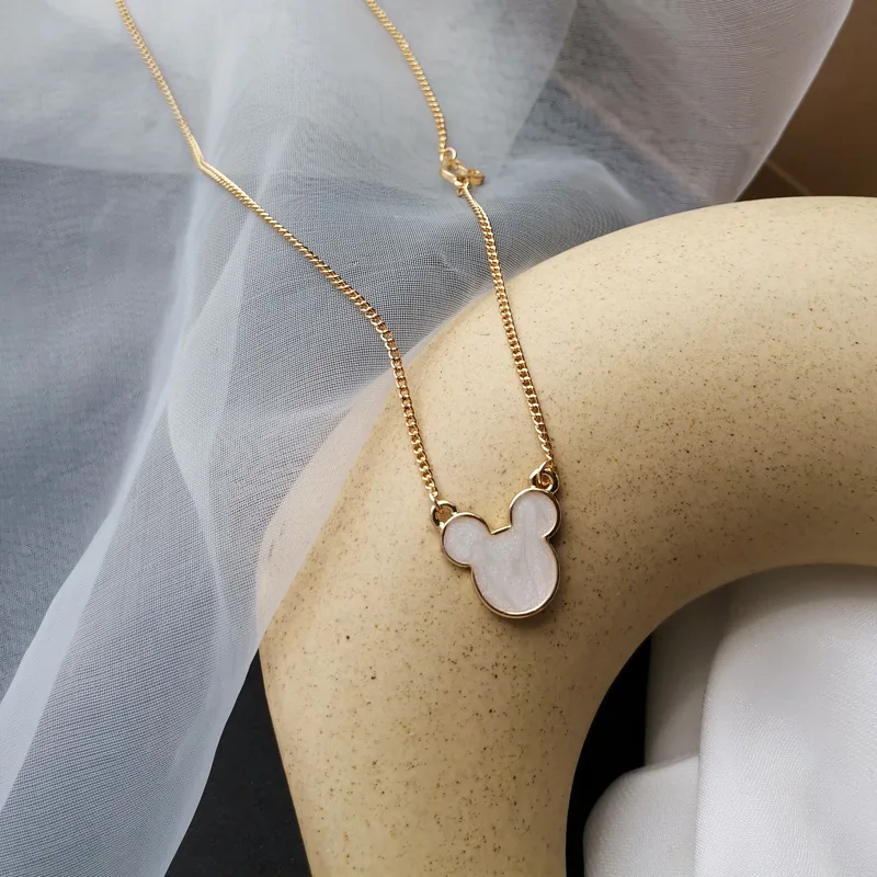 

Cute Mouse Pendant Necklace New Cartoon Lovely Fashion Jewelry For Women Clavicle Chain Wedding 2021 Accessories Wholesale