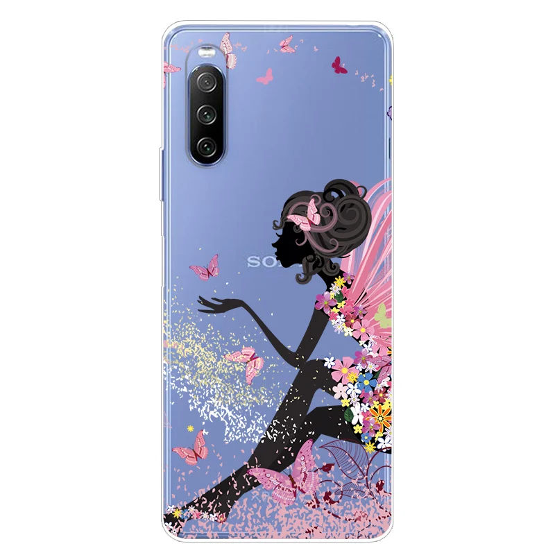 Чехол для Sony Xperia 10 III ТПУ силиконовый мягкий мультяшный Прозрачный чехол 1 5 Ace II