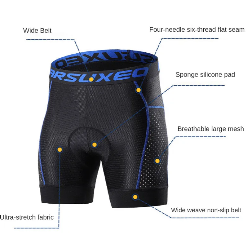 ARSUXEO летнее Велосипедное нижнее белье для мужчин с 5D гелевой дышащей сетчатой