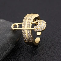 nidin new trendy summer beach vacation geometric zircon ring open cuff women girls finger adjustable size jewelry wholesale