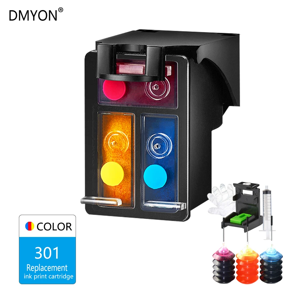 DMYON многоразовый картридж Замена для hp 301 Deskjet 1050 2050s 3050 Envy 4500 4502 4504 5530 5532 5539