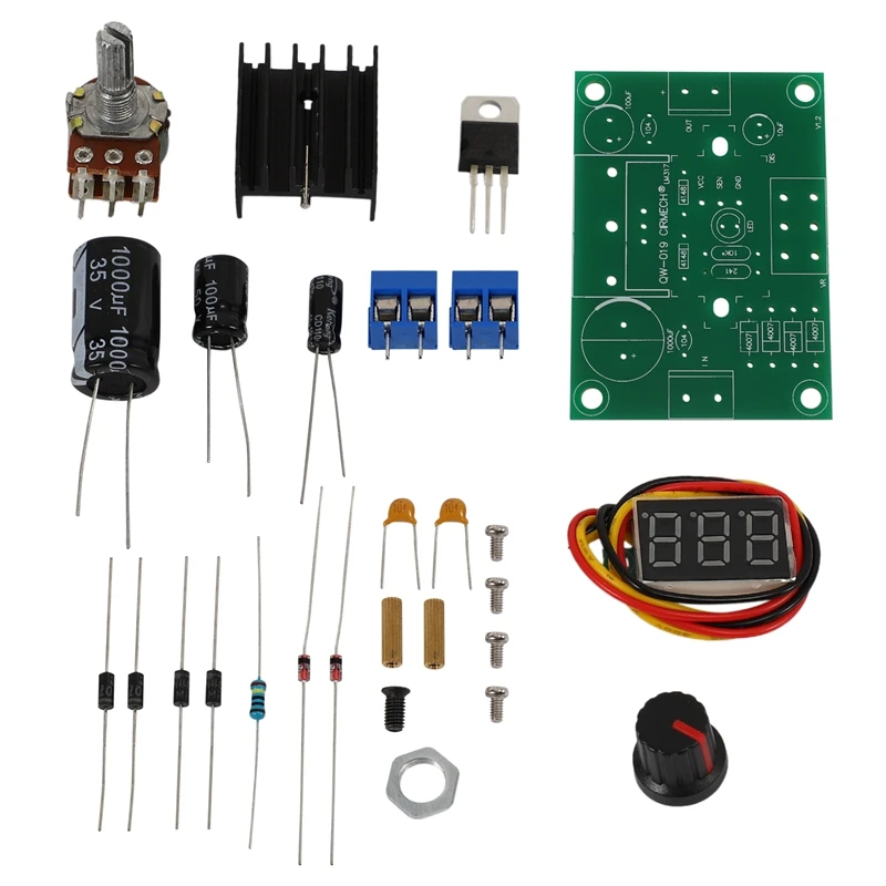 

DIY Kit LED LM317 Adjustable Voltage Regulator Step-down Power Supply Module Set