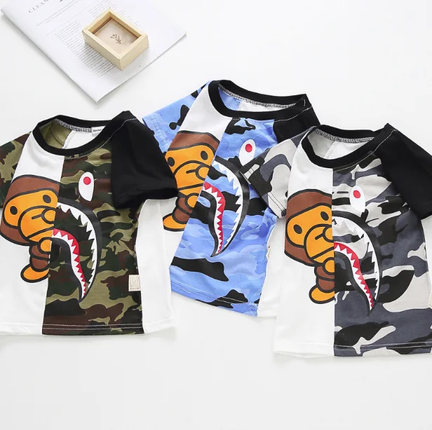 

Boys Summer T-Shirts Children Casual Cotton Cartoon Tops Sleeveless Clothes Kids Sports Pullover Suits Toddler 2021 New Outfits