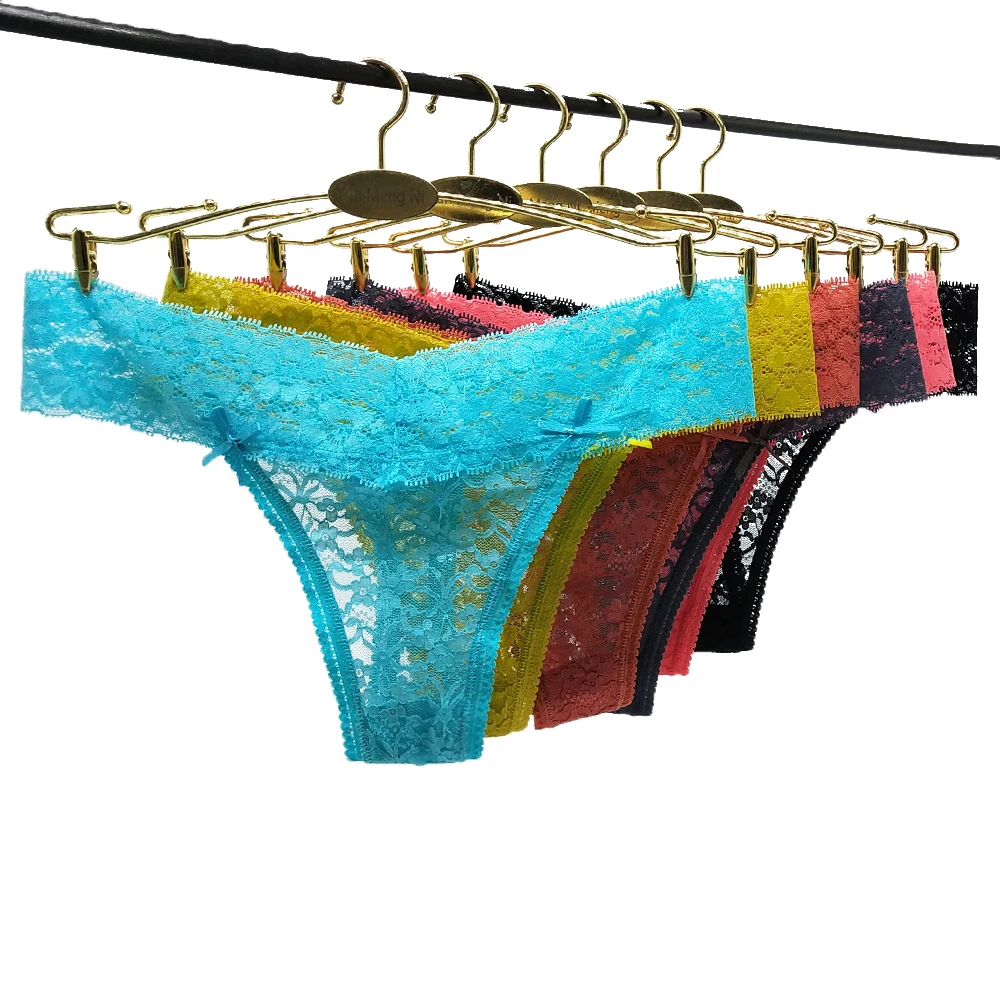 

6 Pcs/Pack Sexy Lace Panties Fashion Transparent Underwear Girls Low-rise Thongs Underpants Female Lingerie G Strings Femme