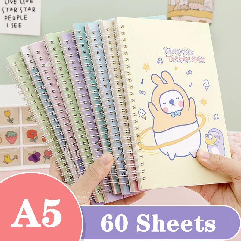 

A5 Spiral Notebook 60 Sheets Bunny Daily Weekly Planner Note book Time Organizer School Office Supply Notepad Kawaii Stationery