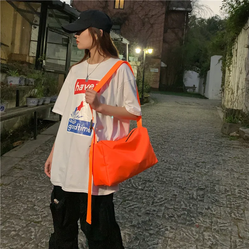 

Hip-hop Solid Color Women's Shoulder Bag Messenger Bag Light Travel Bag Fashionable Purses Bags for Women Bags for Men