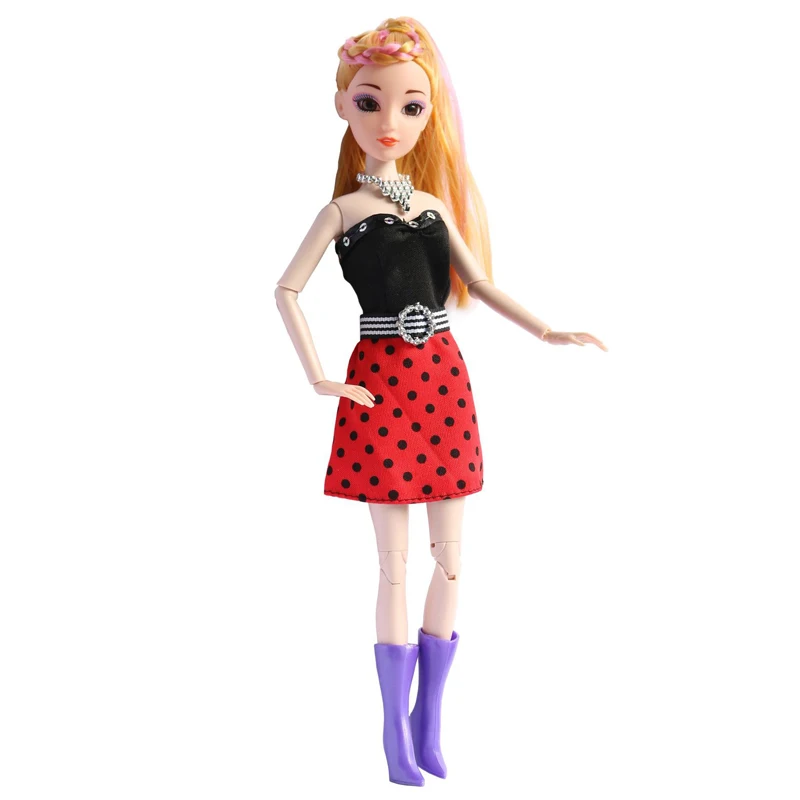 Red Polka Off Shoulder Short Skirts Mini Dress for Barbie Doll Outfits Clothes Evening Party Gown Dollhouse DIY | Игрушки и хобби