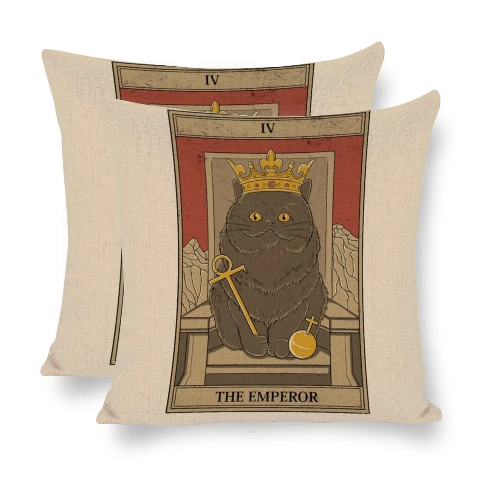 

Двусторонняя диванная подушка, таро, карточка, кошка, астрология, лен, декор для кровати, гадания, ведьмастерство, животные, наволочка, стул, ...