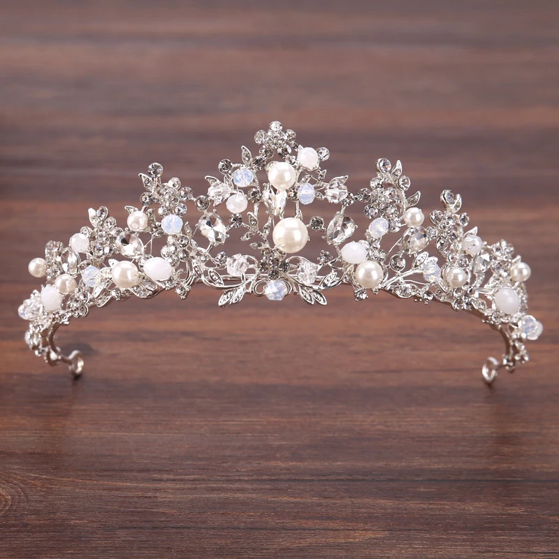 

Pearl Crystal Wedding Hair Vine Crystal Bridal Accessories Diamante Headband News Romantic Women Hair Jewelry Beauty