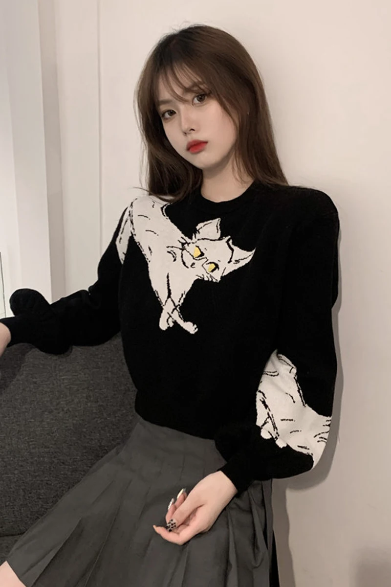 

Japanese-style sweater women's autumn 2020 new Korean version of lazy style design short pullover long sleeve jacket