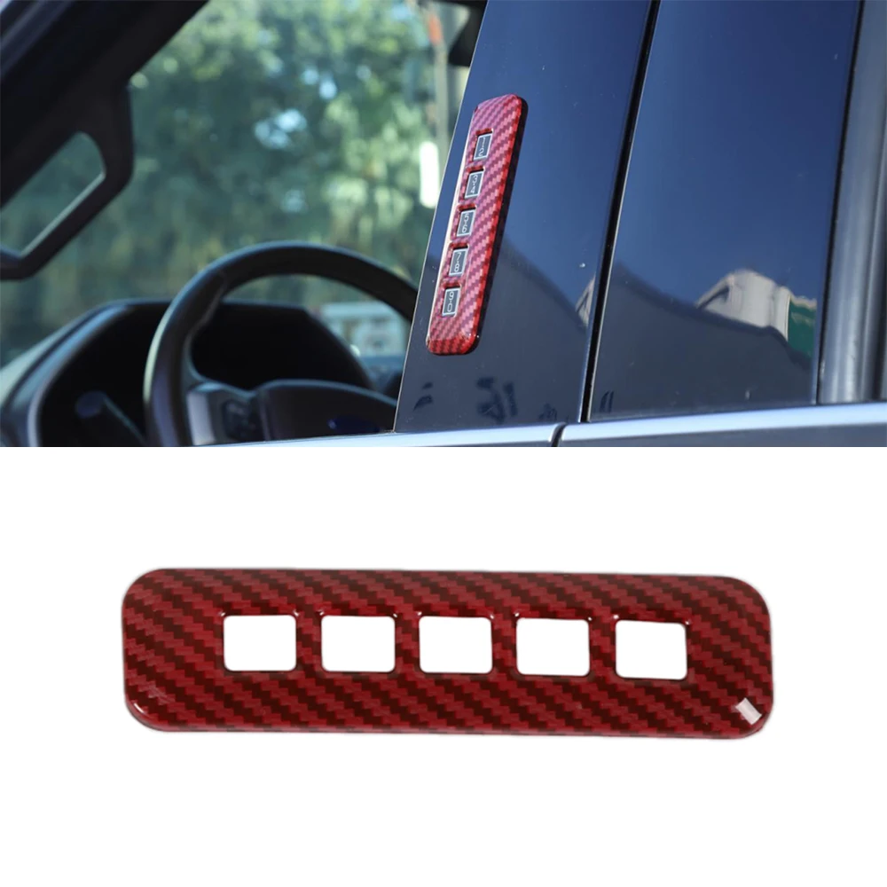 

Door Password Lock Button Decorative Cover Trim for Ford F150 F-150 2015-2020 Maverick 2022 Car Accessories ABS Carbon Fiber