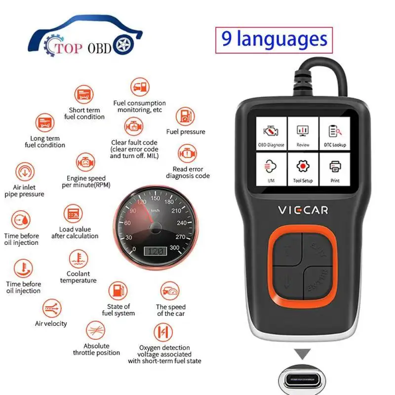 

OBD 2 OBD2 Viecar VP101 OBDII EOBD Code Reader Scanner I/M Analyzer Automotive Car Diagnostic Auto Tool PK CR5001 AS500
