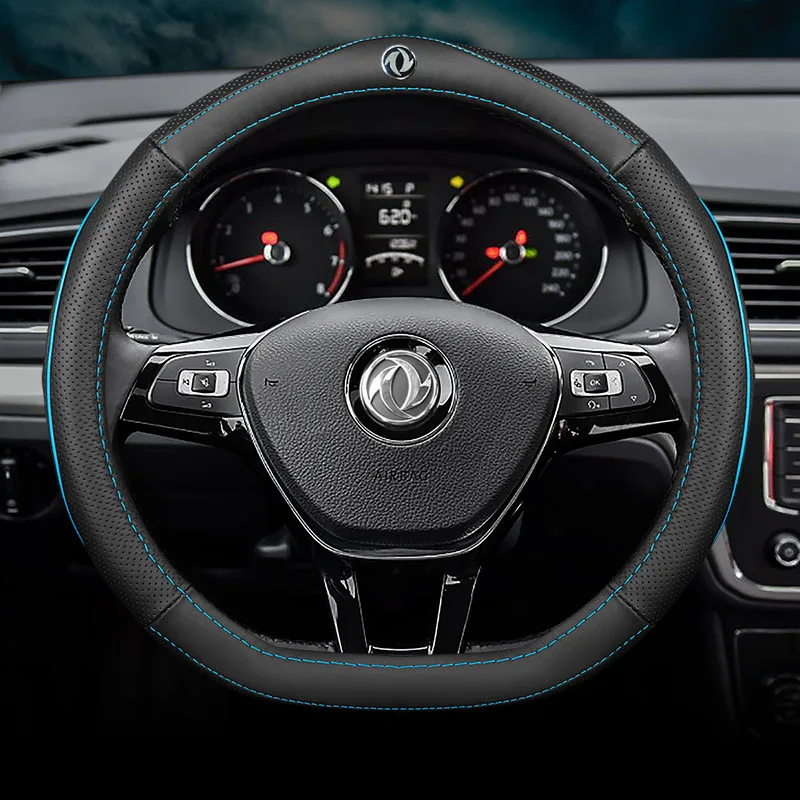 

No Smell Thin Car Genuine Leather Steering Wheel Covers for DongFeng DFSK DFM Glory 560 580 330 370 360 Ix5 AX4 AX5 AX6 AX7