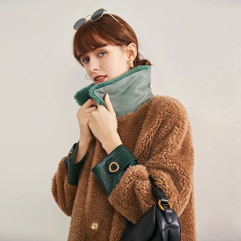 Куртка женская зимняя с овчиной и мехом 2020 шерсть | Женская одежда