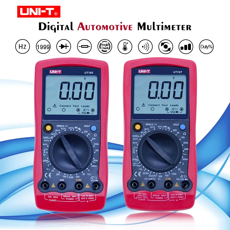 Цифровой Автомобильный Мультиметр UT105/UT107 ручной многоцелевой Измеритель