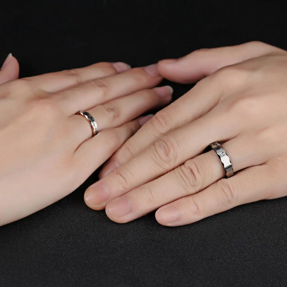 Кольца для пар простой стиль титановая сталь обручальные кольца с кристаллом