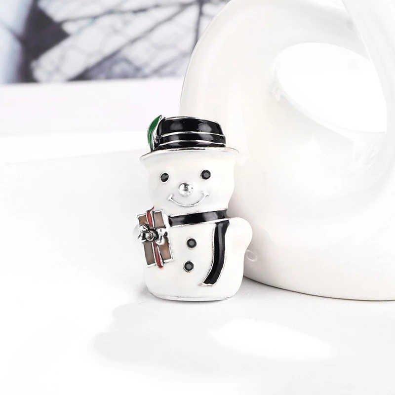 Рождественский подарок на Новый год эмалированная красная и белая Милая брошь