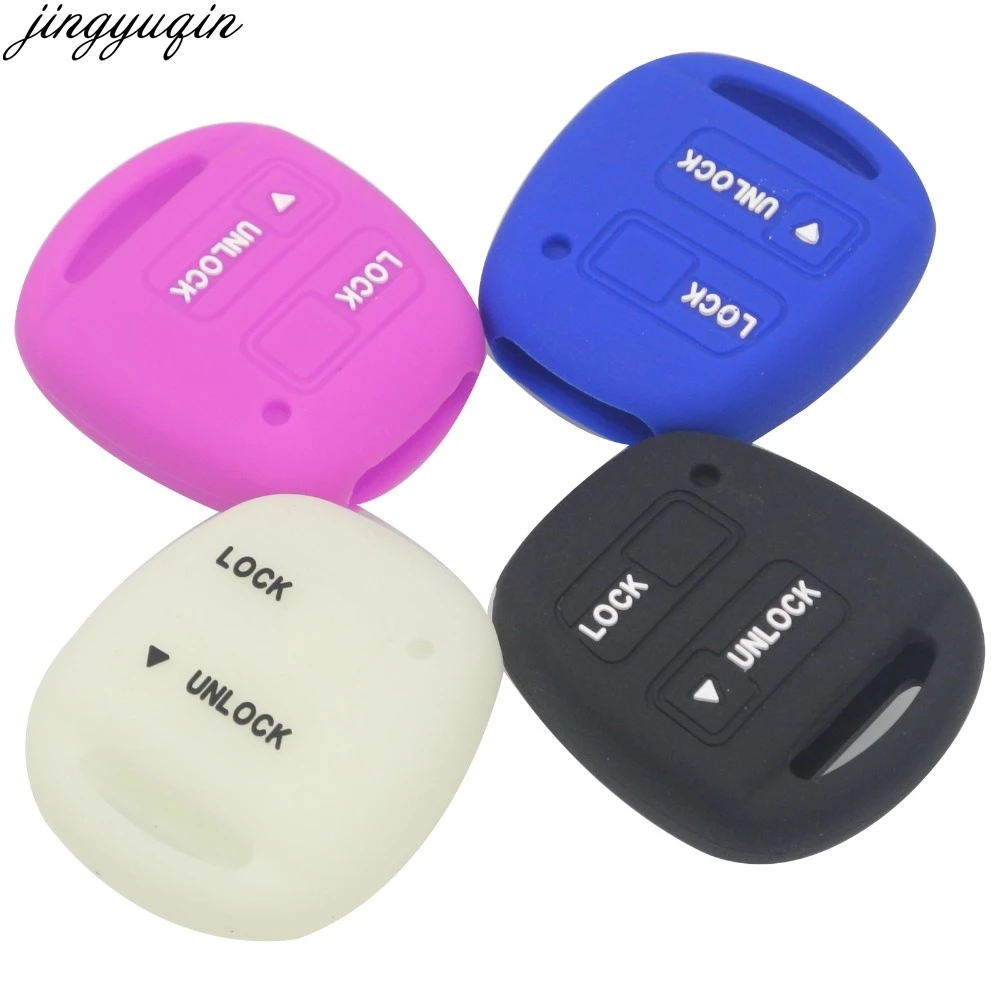 2 кнопки силиконовые брелоки чехол Обложка кожа для TOYOTA CAMRY RAV4 PRADO COROLLA AVENSIS LAND CRUISER