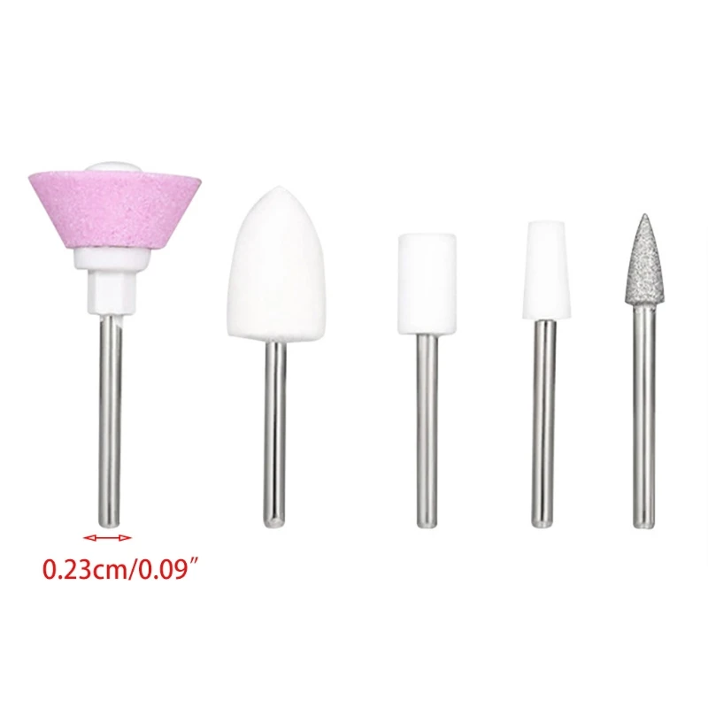 

5Pcs Mill Drill Bits Set Professional Manicure Pedicure Polishing Tools Set Nail Drill Machine Heads Set Nail Accessory