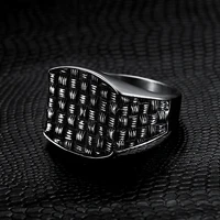 megin d vintage personality black pitting meshing titanium steel mens rings for men father lover friend fashion gift jewelry