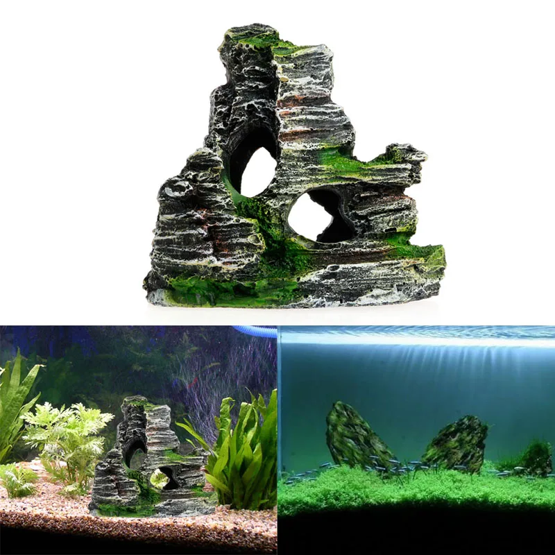 

Mountain View Aquarium Rockery Hiding Cave Tree Fish Tank Ornament Decoration