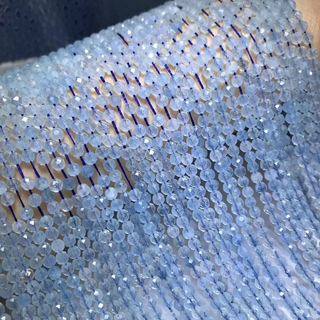 Бусины Из Натурального хрусталя с голубым кристаллом для футбола/полоски