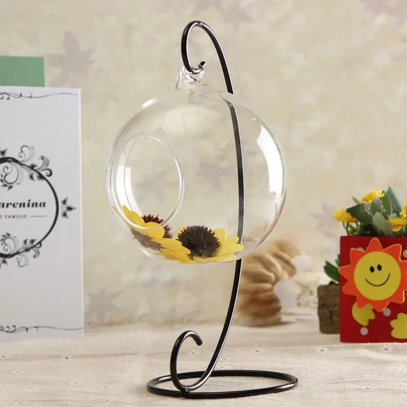 Прозрачная круглая стеклянная ваза подвесной Террариум гидропонный садовый