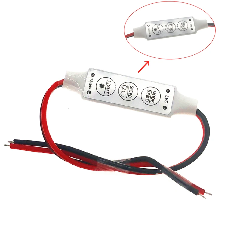 12V 24V мини 3 клавиши одноцветный светодиодный регулятор яркости Диммер для LED 3528 5050