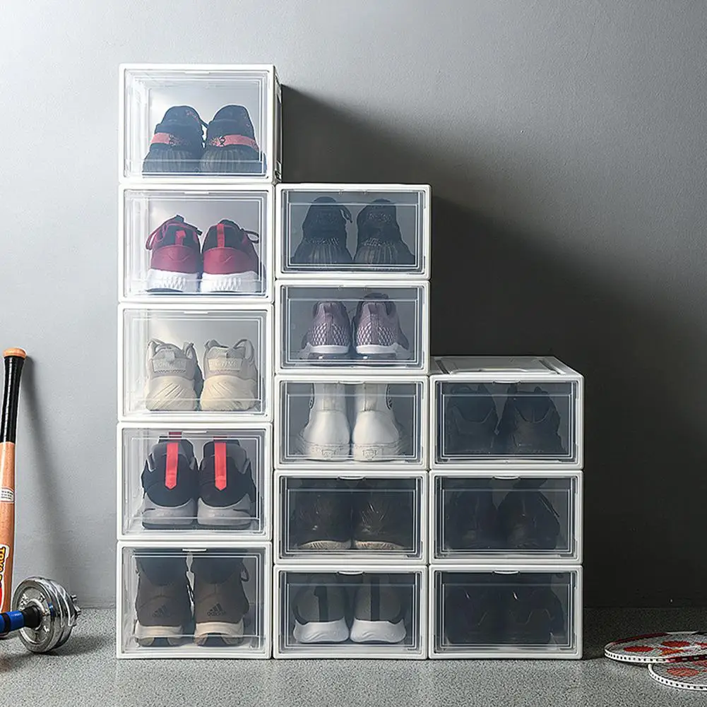 Прозрачная многоцелевая подставка для обуви толстая Пыленепроницаемая коробка