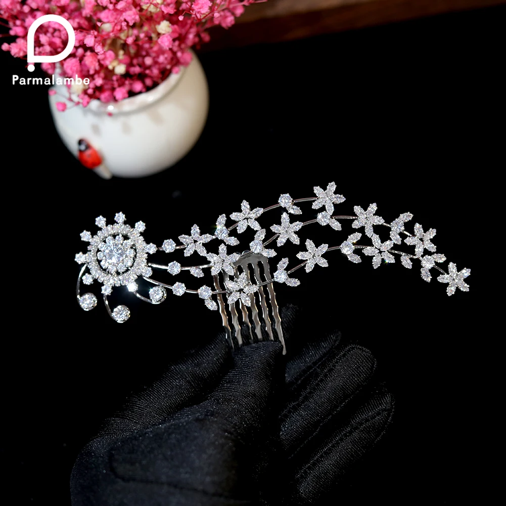 

Fashion European Bridal Hair Comb Wedding Hair Accessories Ladies Luxury Cubic Zirconia Crystal Hair Jewelry PS007