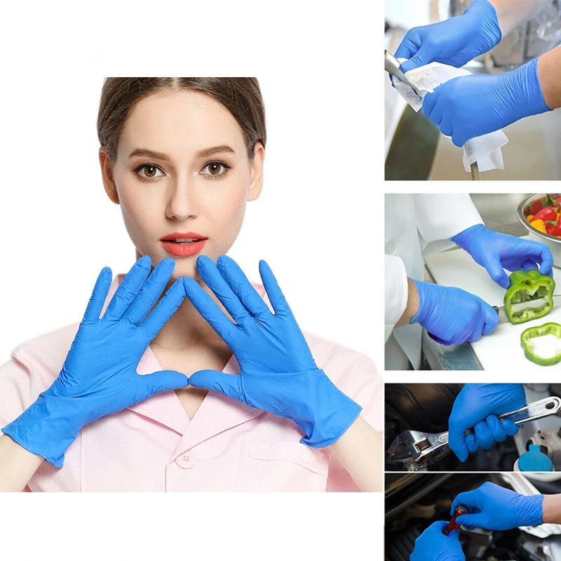 Одноразовые нитриловые перчатки без латекса порошка для механики инструменты