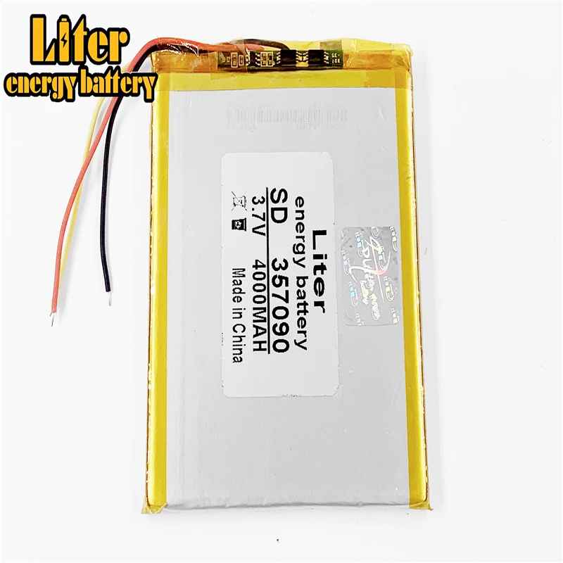 3 линии 357090 7 V 4000mAh литий полимерный аккумулятор с защитной доской для планшетных