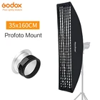 Софтбокс Godox 35x160 см 14x63 дюйма Портативный Прямоугольный сотовый фотобокс с креплением Profoto для студийной вспышки