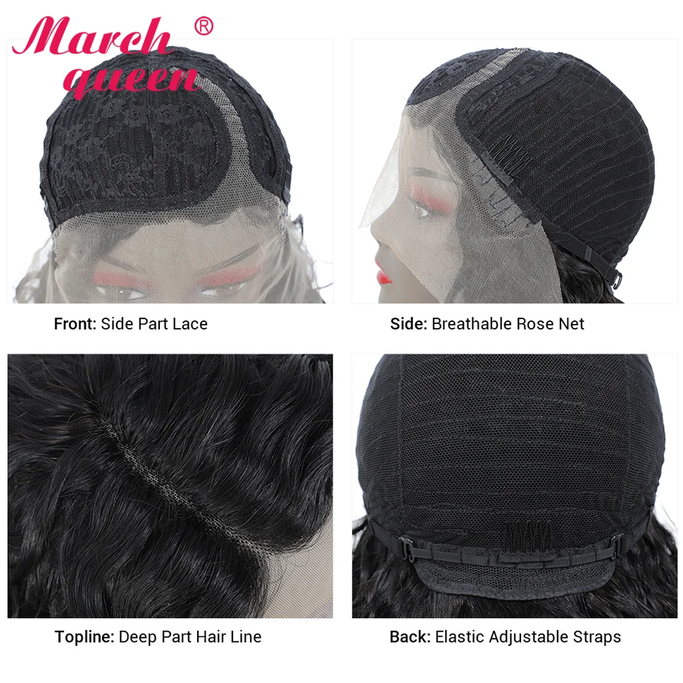 

Marchqueen Short Bob L Part Lace Human Hair Wigs Remy Brazilian Lace Part Wig Pixie Cut Short Bob Wigs For Black Women