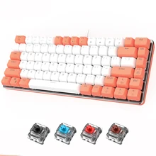 Mechanical Gaming Keyboard Anti-Ghosting Gamer Set With Adjustable USB Wired PC White Backlight ABS Keycaps Pink Keyboard