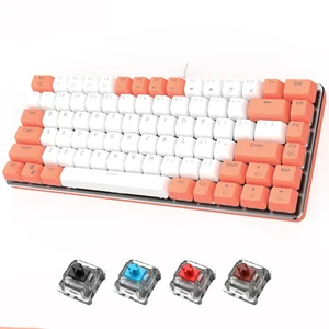 mechanical gaming keyboard anti ghosting gamer set with adjustable usb wired pc white backlight abs keycaps pink keyboard free global shipping