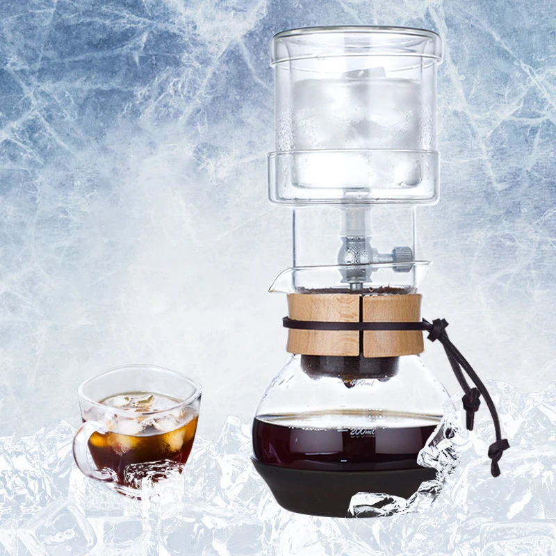 

400ml Iced Coffee Maker Glass Ice Drip Coffee Pot Percolator Set v60 Ice Coffee Dripper Glass Filters Cold Brew Espresso Machine