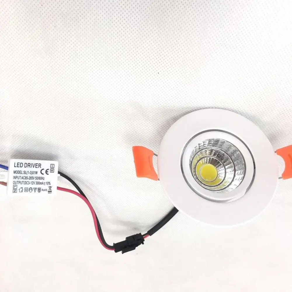 

Спот лочный Спот ты потолот 4 шт./лот Cut 50 мм Cob светодиодный светильник Cob Потолочный светильник 3 Вт 85-265 в утопленные светильники для помещен...