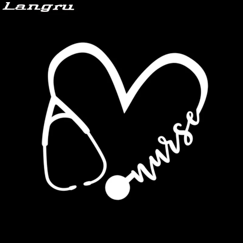 Langru 15 8*15 см новая стильная наклейка с сердцем медсестры Виниловая для автомобиля