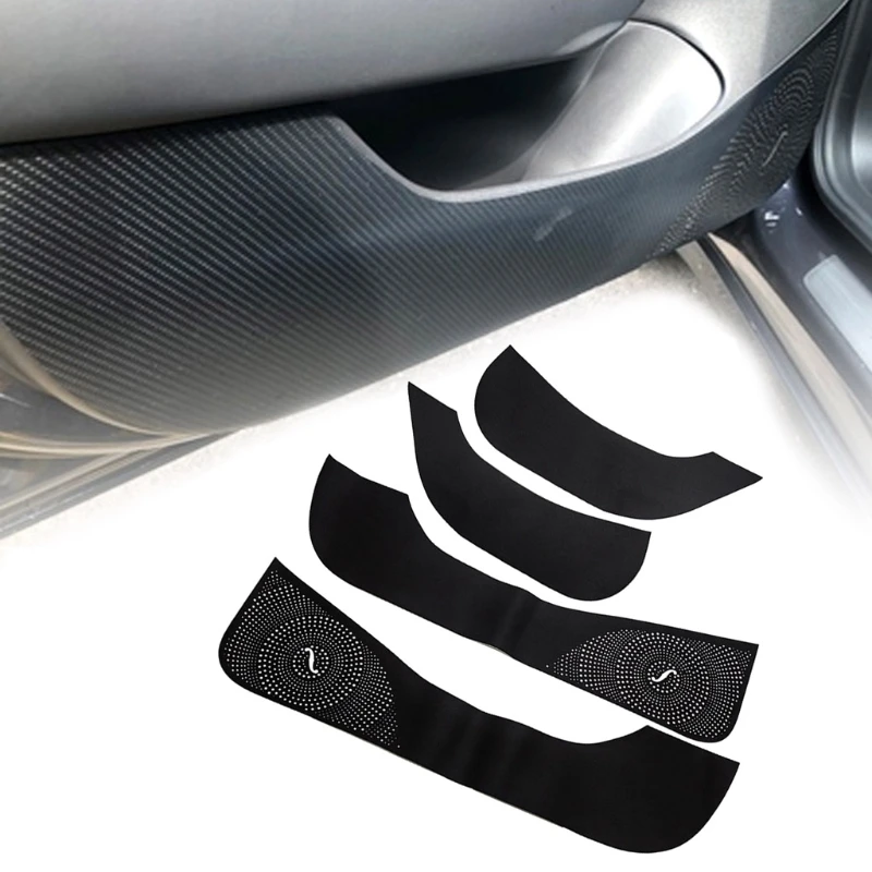 

4pcs Car Door Kick Sticker Anti-Dirty Protector Mat Pad Cushion Cover For Tesla Model 3 2017 2018 2019 Car Styling W91F