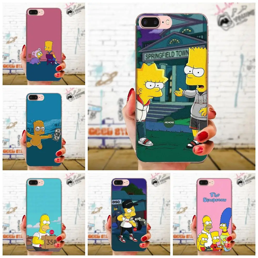Мягкий Силиконовый ТПУ прозрачный корпус Симпсон для Xiao mi 3 4 4C 4i 5 5s 5X6 6X8 SE Pro Lite A1 Max