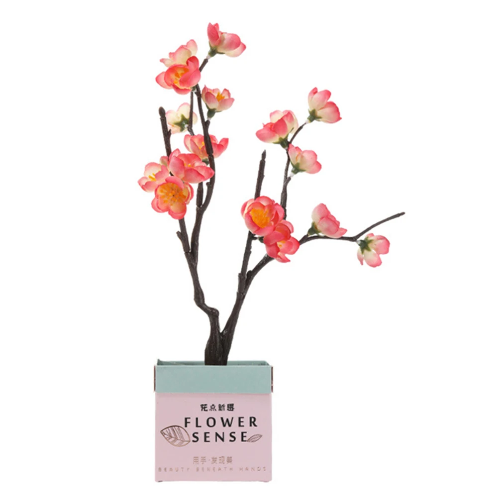 Зимние цветы сливы ручной работы бионические украшение для дома в горшке