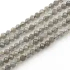 Природный камень граненый A + серый Блестящий Драгоценный Камень лабрадорит Круглые бусины для самостоятельного изготовления ювелирных изделий браслет ожерелье 2 3 4 мм 15 дюймов
