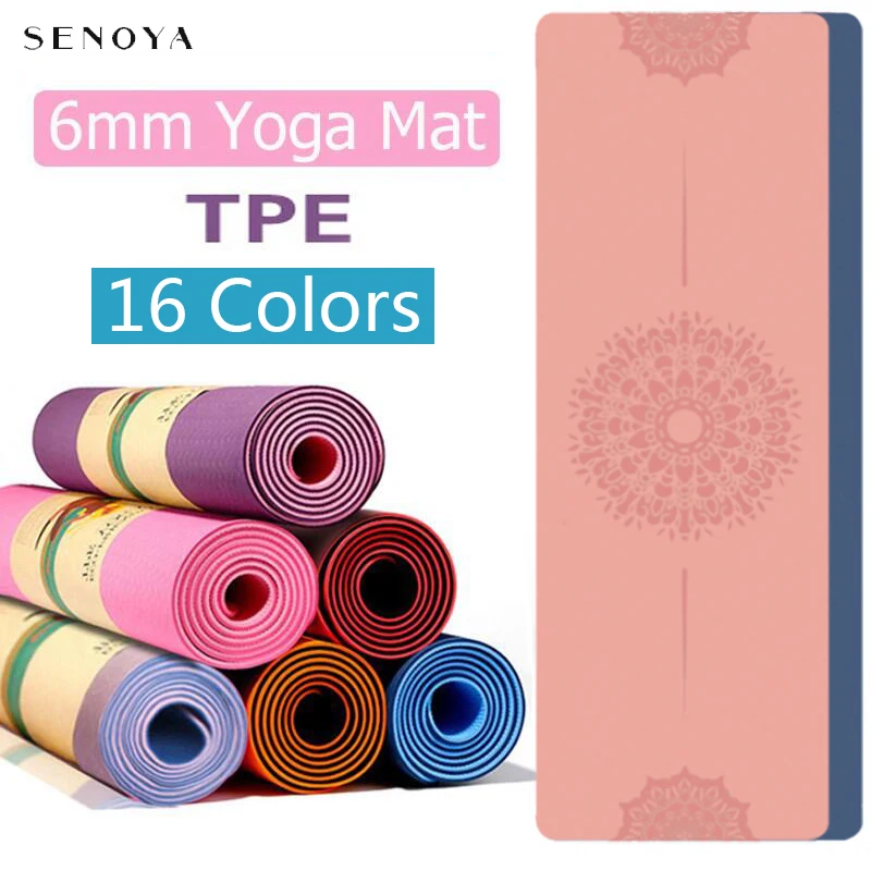 Коврик для йоги фитнеса пилатеса нескользящий 6 мм ковер упражнений | Спорт и
