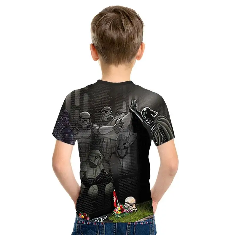 Звездные войны 3D imprimir bien de los hombres/las nias Топы Camiseta de manga corta Caballero Jedi imprimir nios camiseta de moda